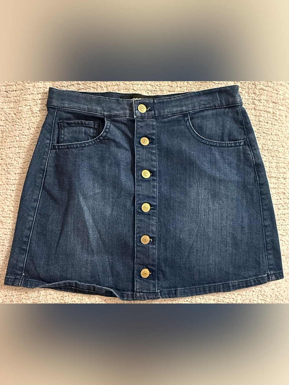 Express Denim Button-Front Skirt 4